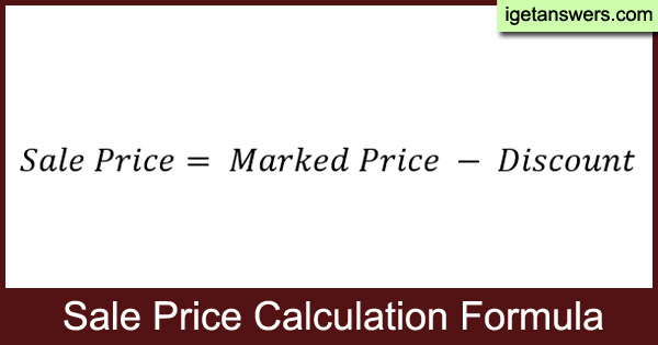 Sale price calculation formula image