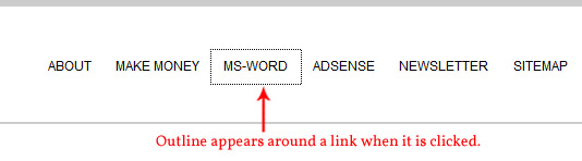 You can remove such dotted outline from around a link.