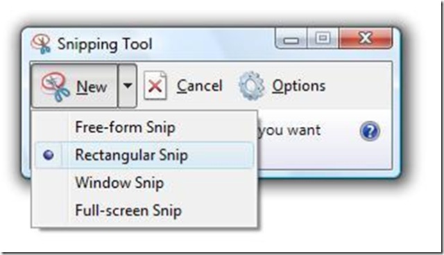 Snipping Tool makes it easier to capture screen in Windows.