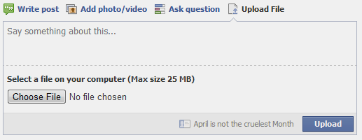 First option for uploading a file in Facebook group