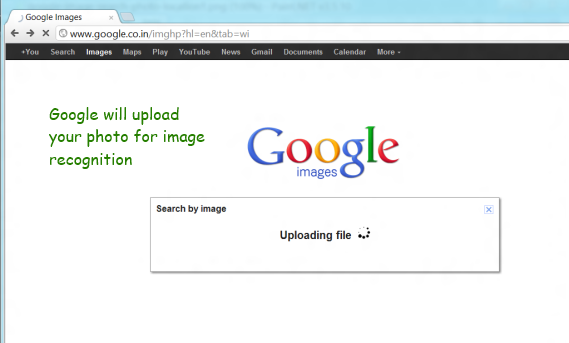 Google is uploading your photo for processing