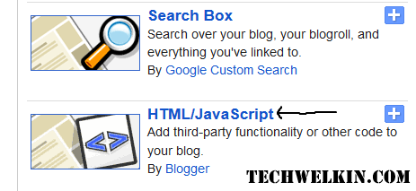 Click on the HTML/JavaScript gadget