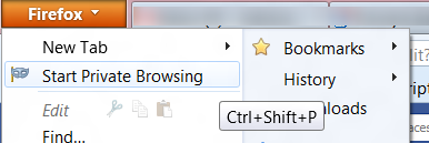 Image of Private browsing in Mozilla Firefox