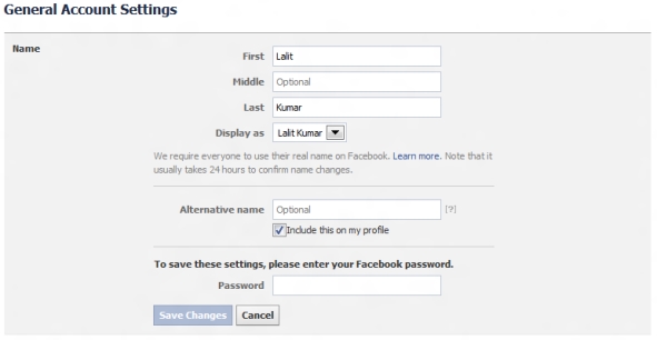 How to Write Alternative Name in Facebook Profile - 92