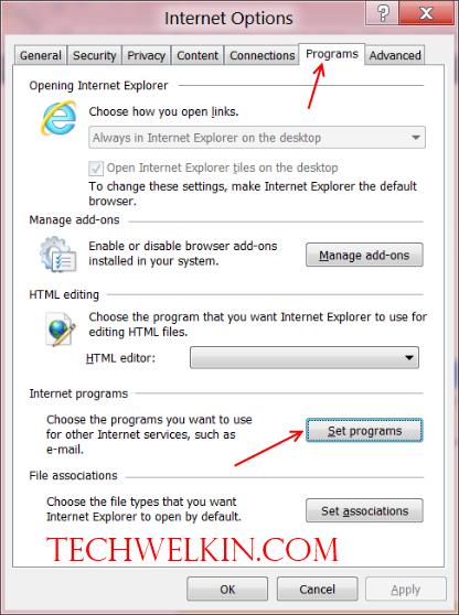 set internet explorer as default