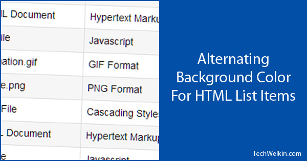 Alternating Background Color For HTML List Items