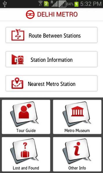 Delhi Metro Rail Mobile App