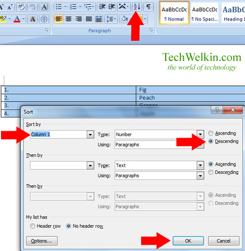 MS Word  How to Reverse a List  Order or Sequence Reversal  - 56