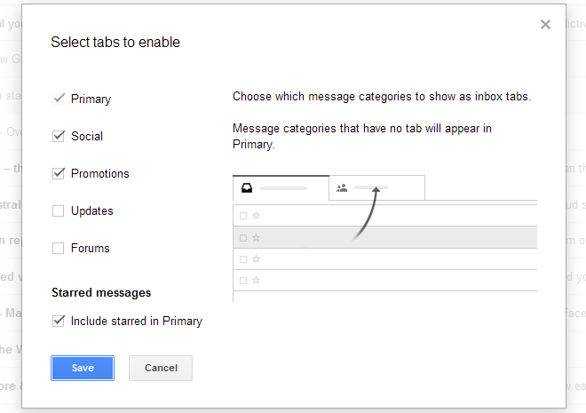 You can reconfigure Gmail tabs