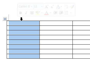 how do i number rows in a word table