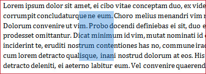 Selecting arbitrary rectangular block in MS-Word