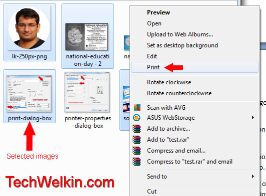 Select multiple images and take right click on one of the selected pictures.