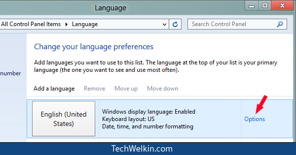 Windows 8: Change Keyboard Layout