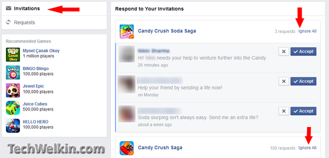Stop Candy Crush requests and notifications from Facebook App Center's Requests page.