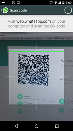 whatsapp web scan front camera