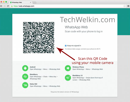 how to use whatsapp on phone to scan code