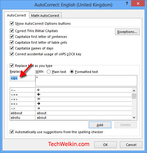 how to insert degree symbol in word 2016