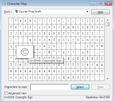 how make copyright symbol on keyboard mac