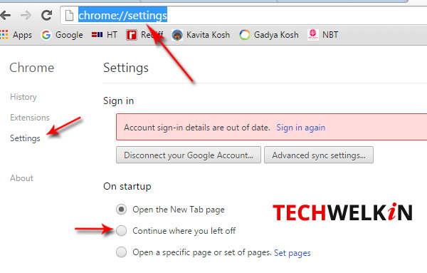 Google Chrome give you option of continuing a session where you left it off.