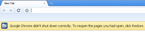 Google Chrome offers to restore session in case of a crash.