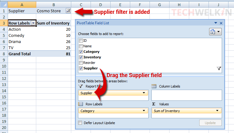 How To Add Custom Filter To Pivot Table