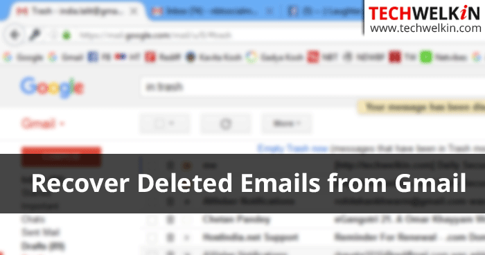 Recover the deleted emails from Gmail account.