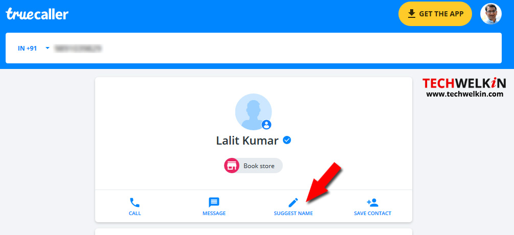 suggest a name feature in truecaller to change your display name