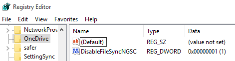 disable onedrive registry key DisableFileSyncNGSC