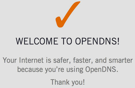 opendns test success welcome