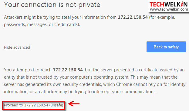 your connection is not private di google chrome