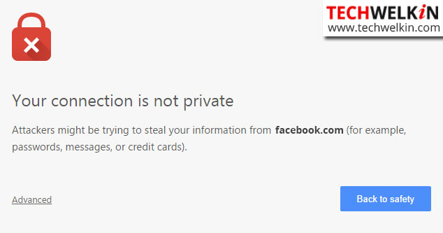 your connection is not private ssl error in Google Chrome