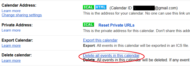 Clear Delete All Events from Google Calendar