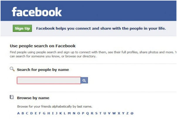 See facebook accounts without profile