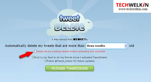 option to delete all tweets from your Twitter account