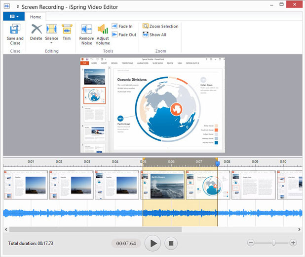 This image show a screenshot of ispring screen recorder software