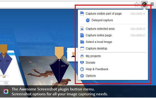 This image shows screenshot of Awesome entire screen capture tool