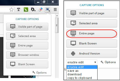This image shows a screenshot of Nimbus tool for capturing entire webpage screenshot.