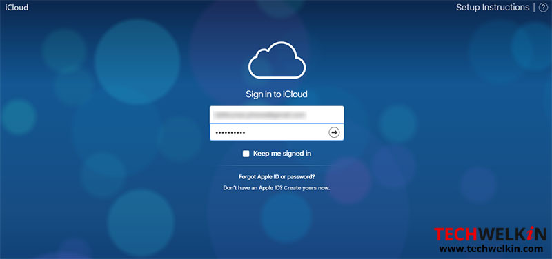 icloud website sign-in page
