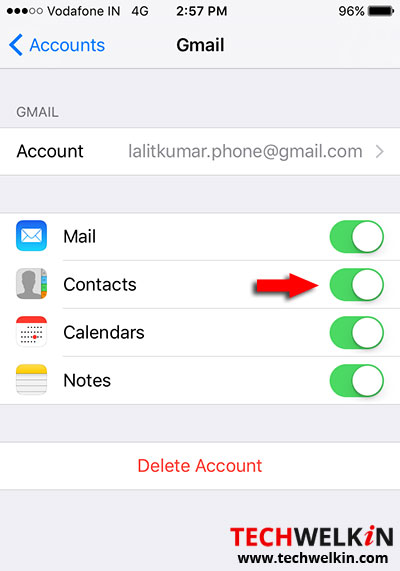 Sync Gmail contacts with iPhone