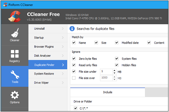 ccleaner can find and delete duplicate files from your computer