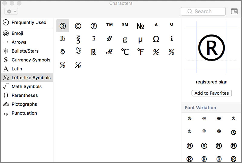 word mac shortcuts for symbols